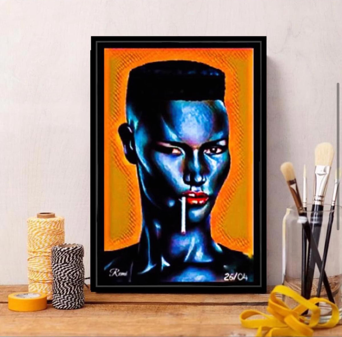 Grace Jones Canvas Print Wall Hanging ready to display limited edition Size 50x70 cm design by Remi Okuleye