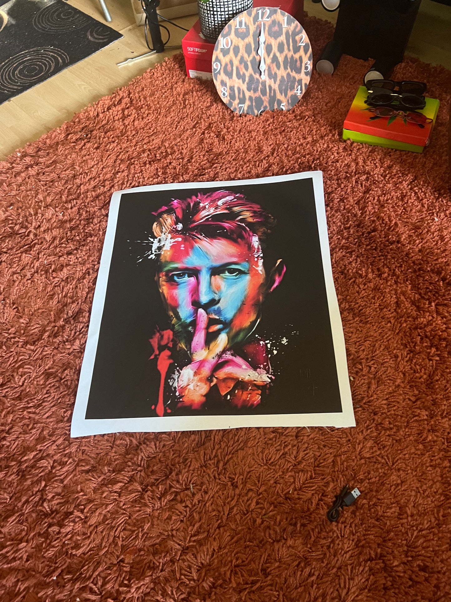 David Bowie canvas print wall hanging comes ready to display : Size 30x40 cm : By Remi Okuleye