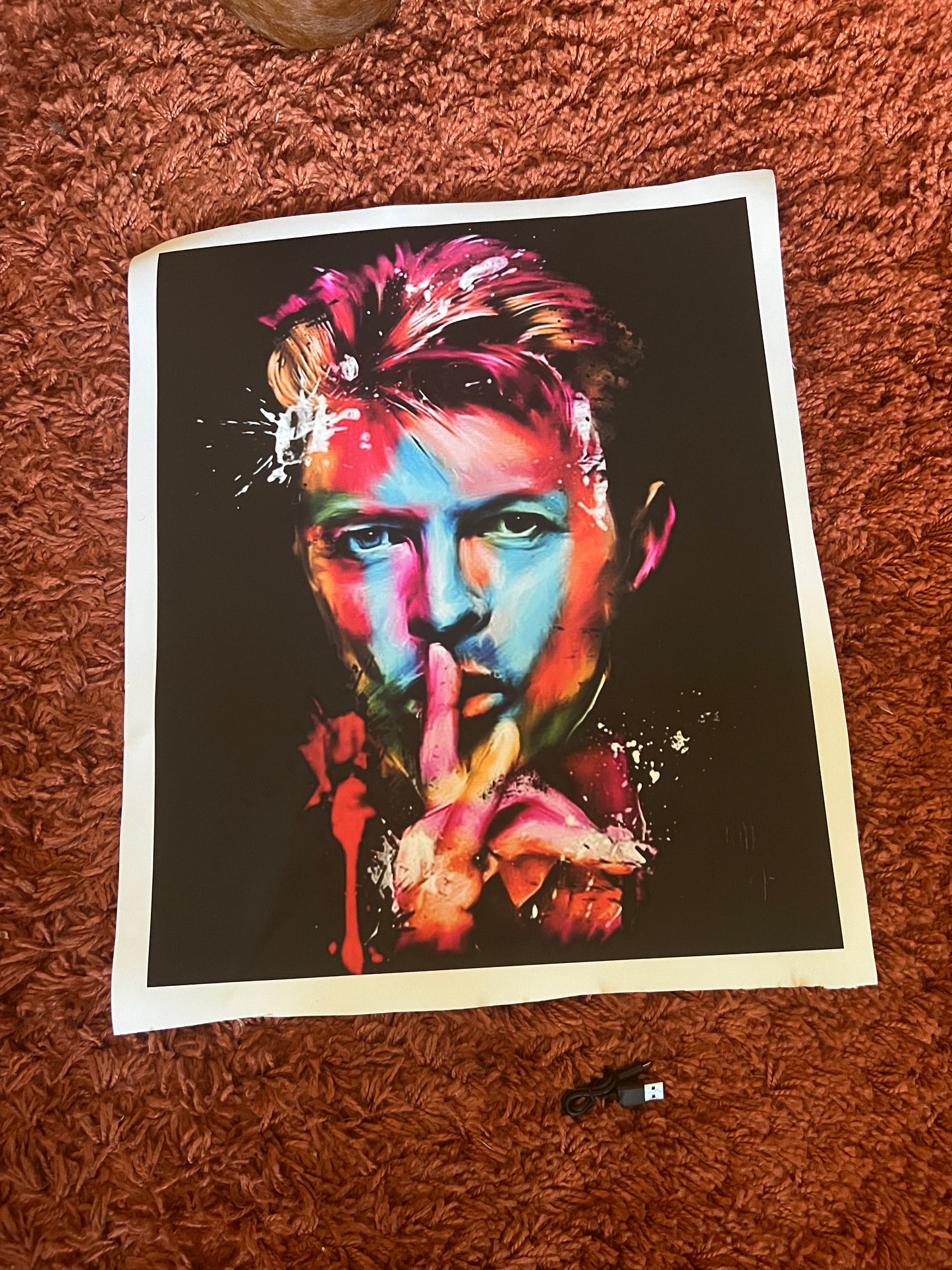 David Bowie canvas print wall hanging comes ready to display : Size 30x40 cm : By Remi Okuleye