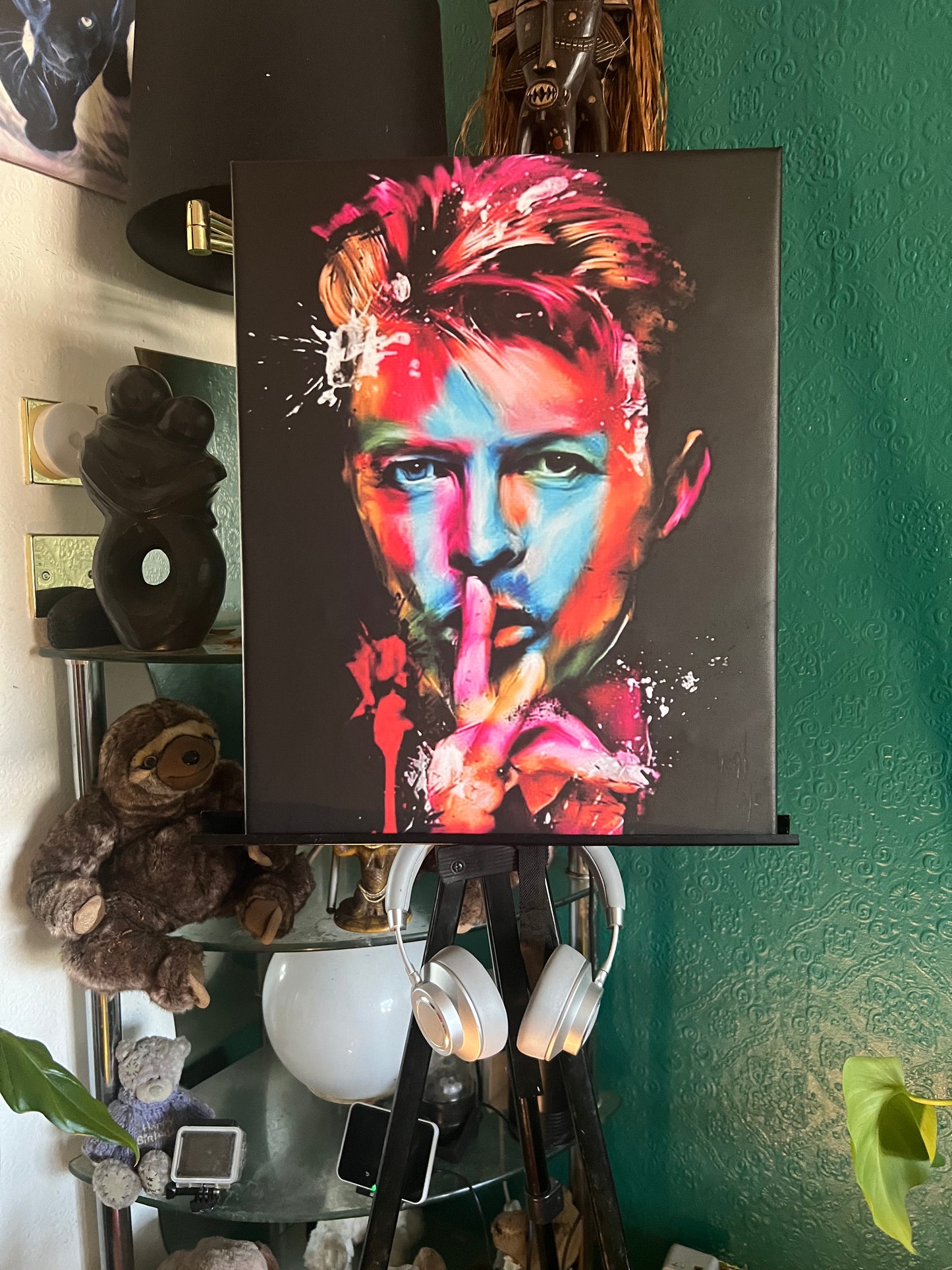 David Bowie canvas print wall hanging comes ready to display : Size 30x40 cm : By Remi Okuleye