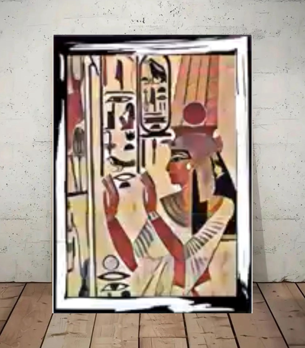 Ancient Egyptian  poster canvas print wall hanging ready to display : 50x60cm~By Remi Okuleye