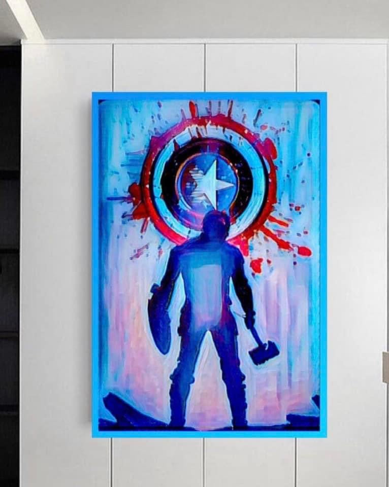 An amazing Captain America poster canvas print wall hanging comes ready to display:Size 50x70cm