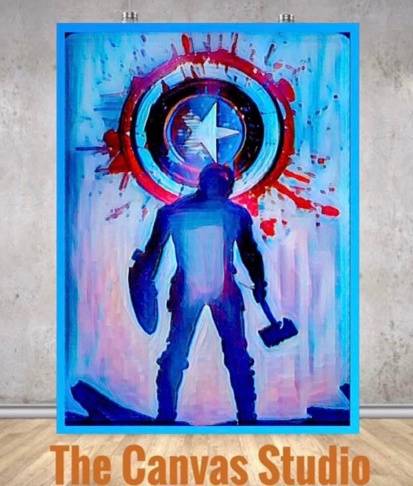 An amazing Captain America poster canvas print wall hanging comes ready to display:Size 50x70cm