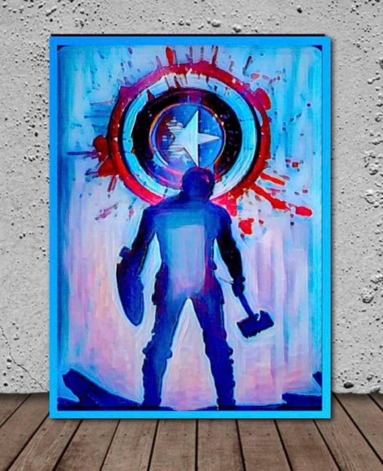 An amazing Captain America poster canvas print wall hanging comes ready to display:Size 50x70cm