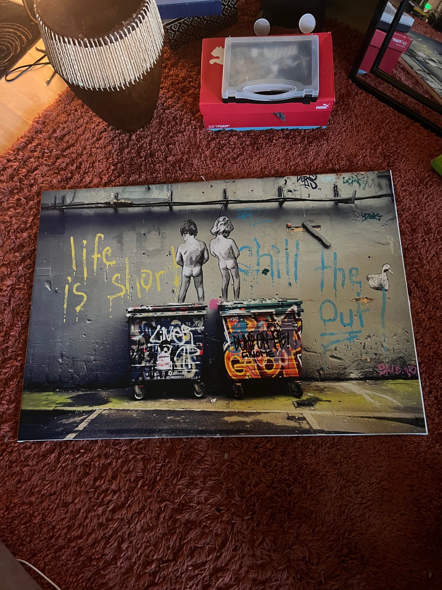 Graffiti Canvas Print wall hanging comes ready to display Size 70x50 cm style landscape