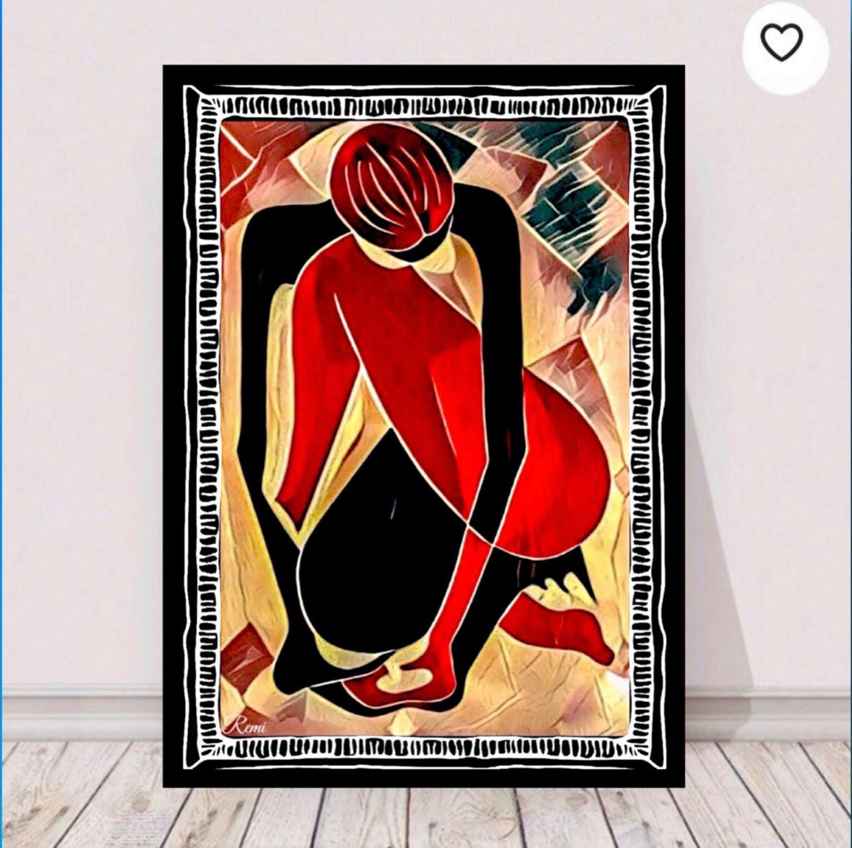 African art abstract canvas print wall hanging ~By Remi Okuleye