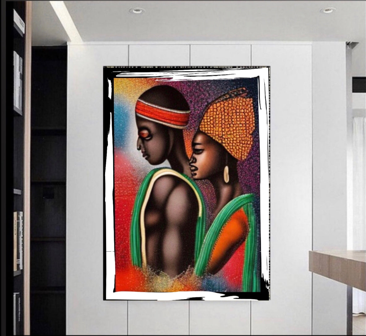 Afro Art Canvas Print Wall Hanging Ready to display original design by Remi Okuleye