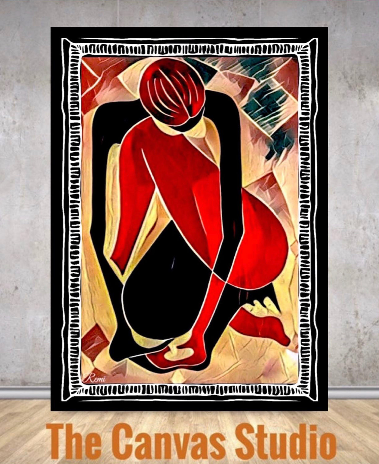 African art abstract canvas print wall hanging ~By Remi Okuleye