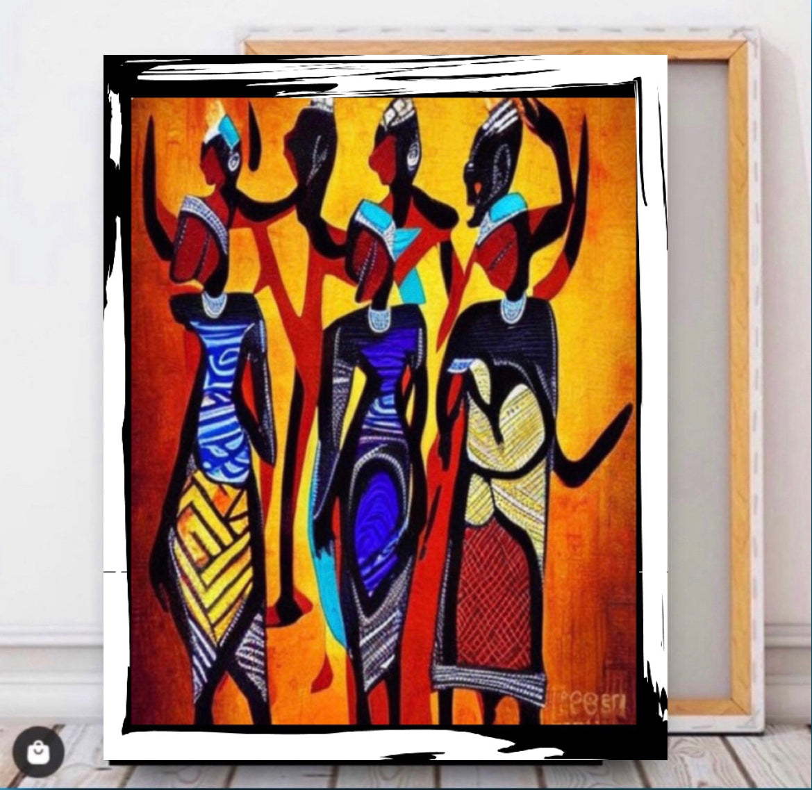 African Art Canvas Print Wall Hanging Size 60x80cm