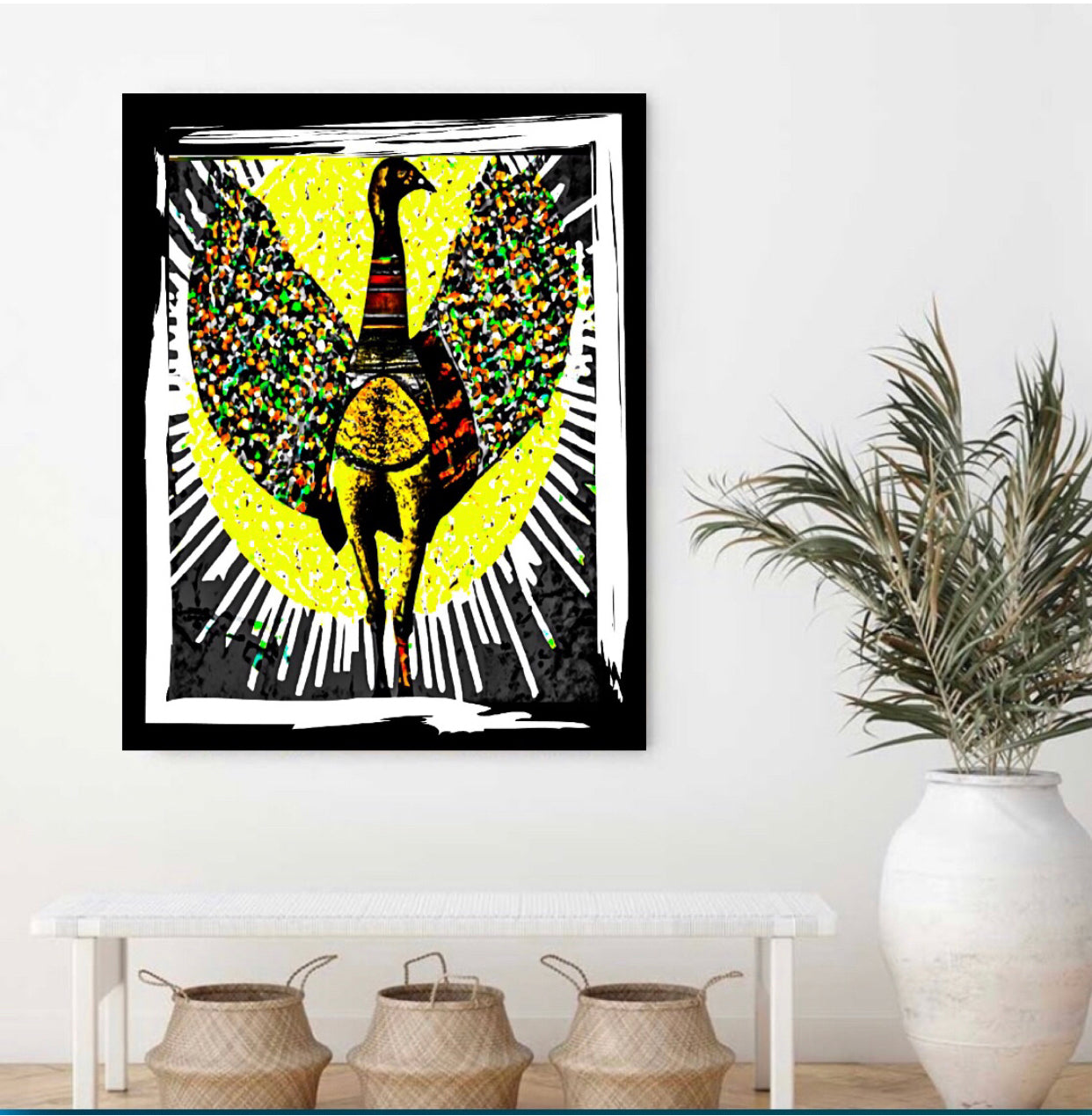 African Art Canvas Print Wall Hanging Ready To Display: Size 50x60 cm