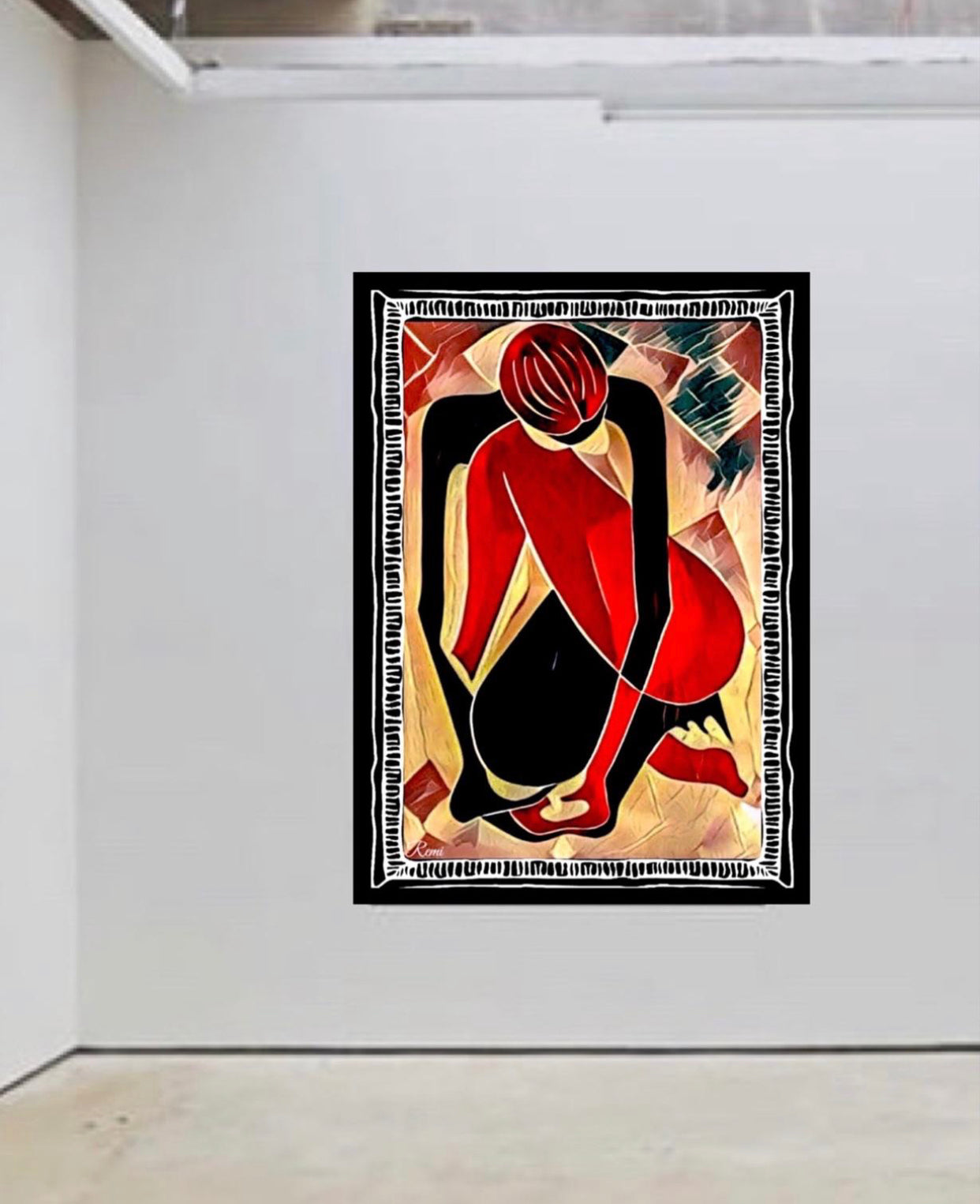 African art abstract canvas print wall hanging ~By Remi Okuleye