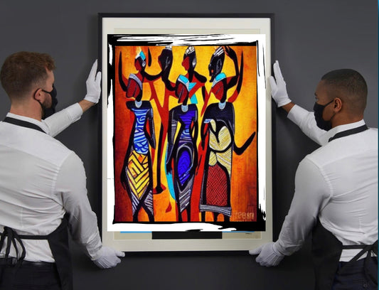 African Art Canvas Print Wall Hanging Size 60x80cm