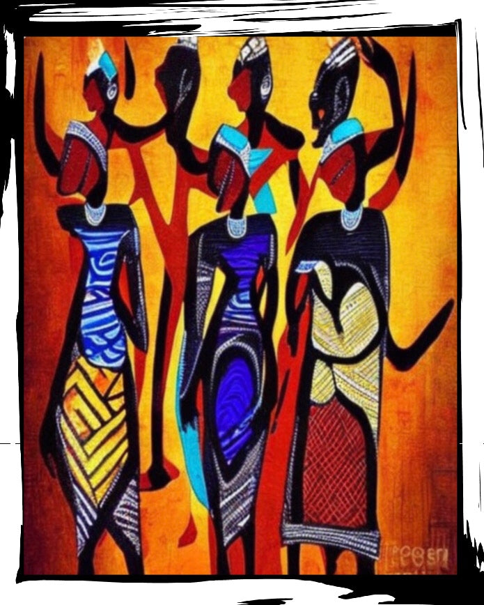 African Art Canvas Print Wall Hanging Size 60x80cm