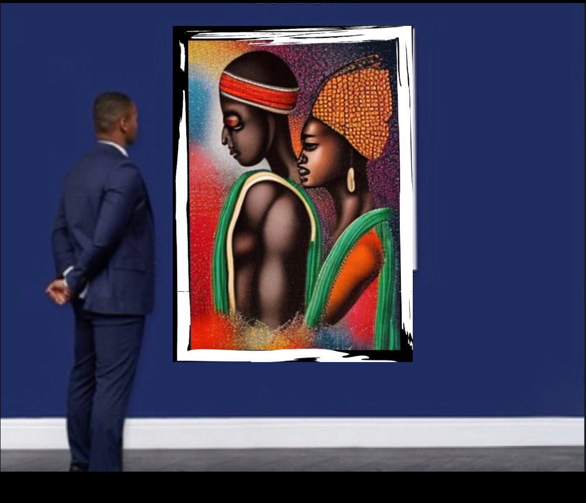 Afro Art Canvas Print Wall Hanging Ready to display original design by Remi Okuleye