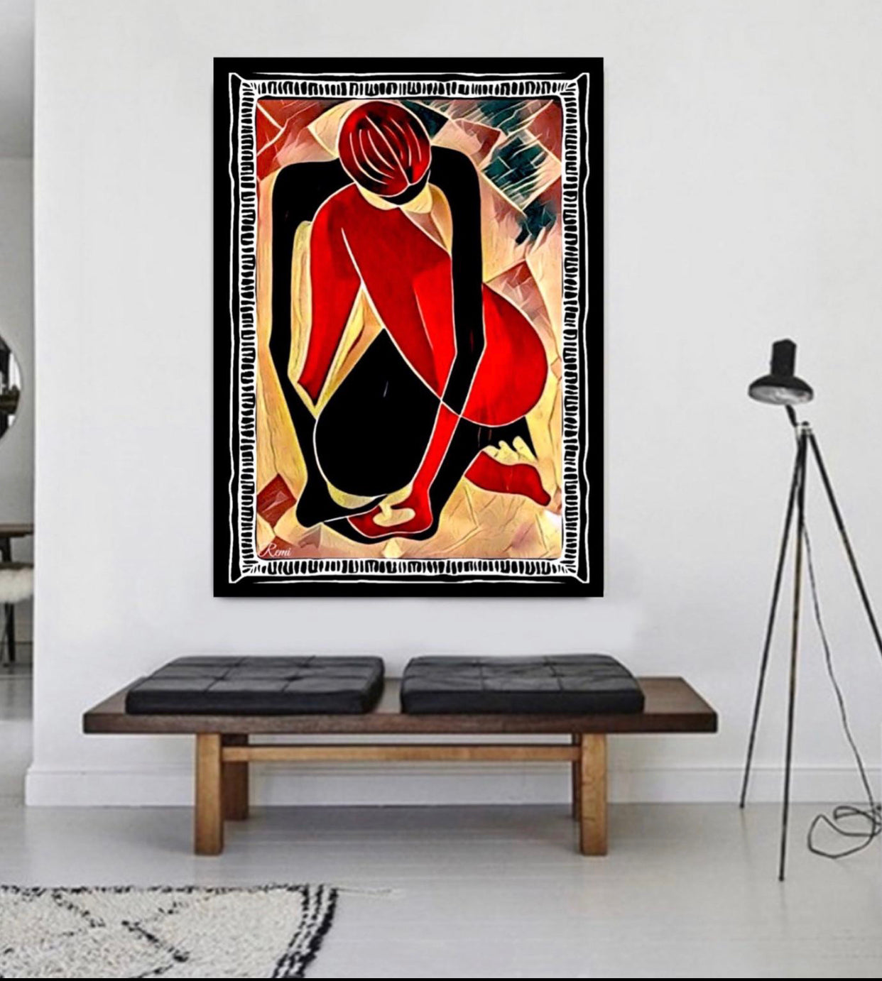 African art abstract canvas print wall hanging ~By Remi Okuleye