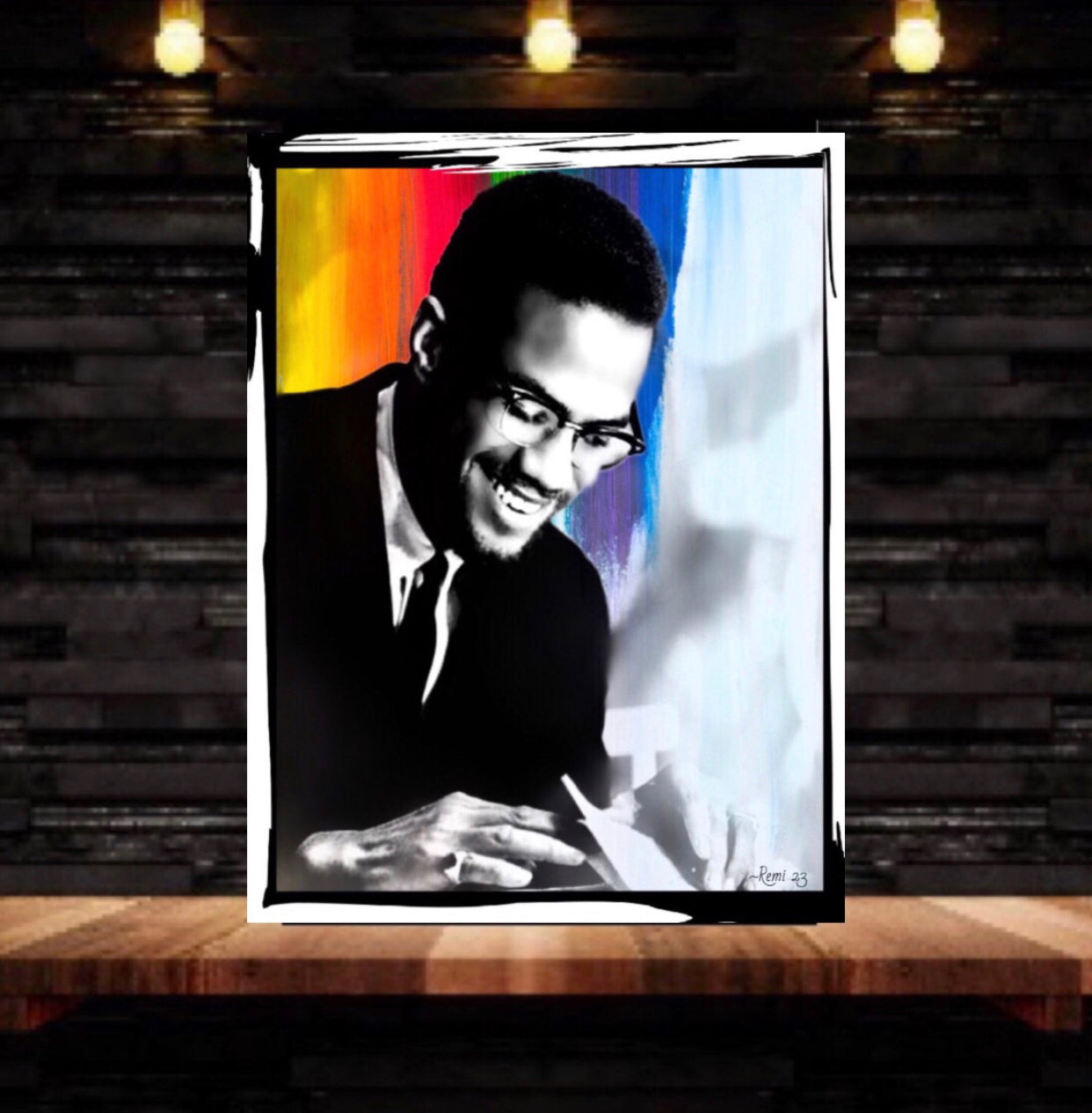 An amazing  Malcolm X canvas print wall hanging ready to display size 50x60 cm ~ Remi