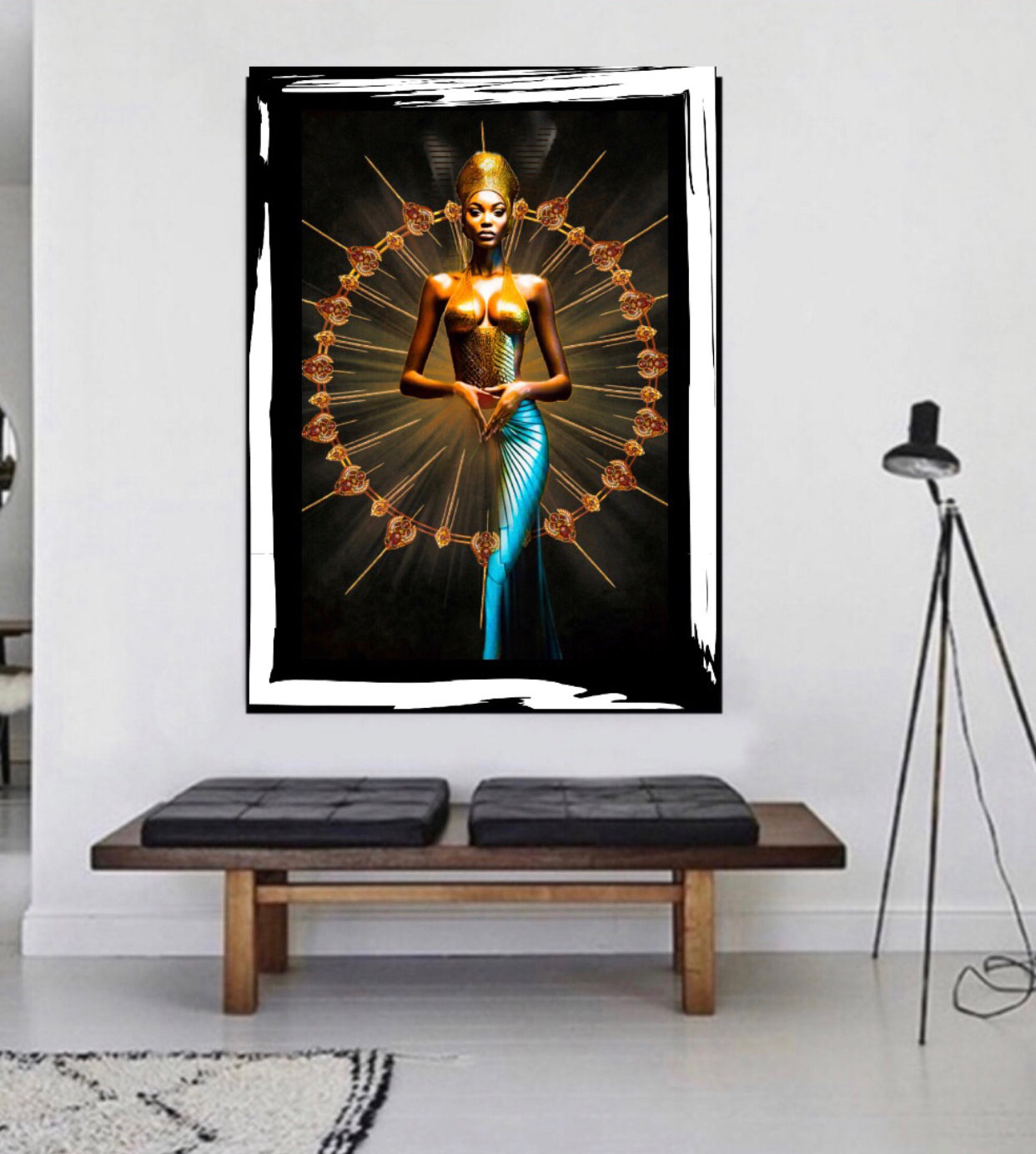 Morden African Art Canvas Print Wall Hanging ready to display ~ by Remi Okuleye