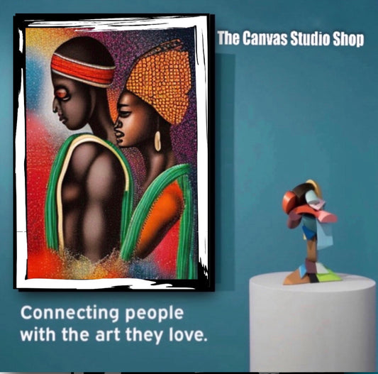 Afro Art Canvas Print Wall Hanging Ready to display original design by Remi Okuleye