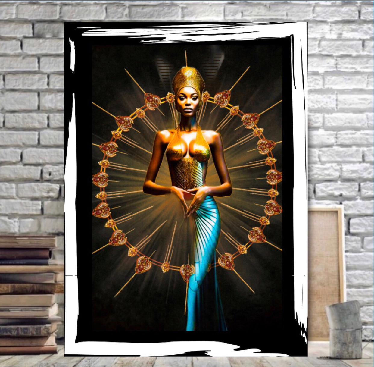 Morden African Art Canvas Print Wall Hanging ready to display ~ by Remi Okuleye