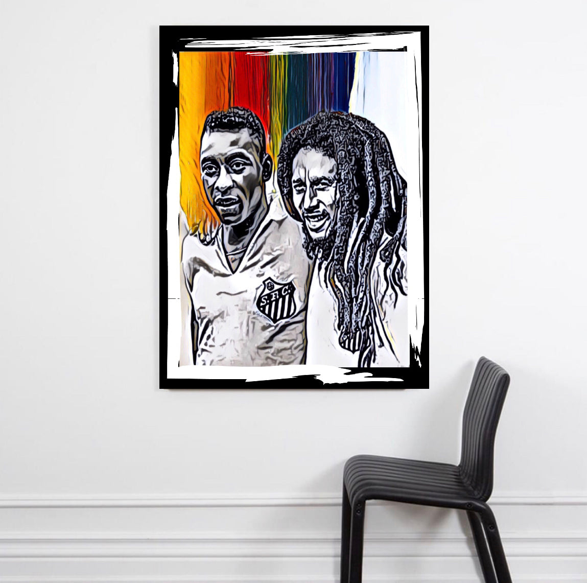 Pele&Bob Marley canvas print wall hanging :Size 50x60cm ~ Remi