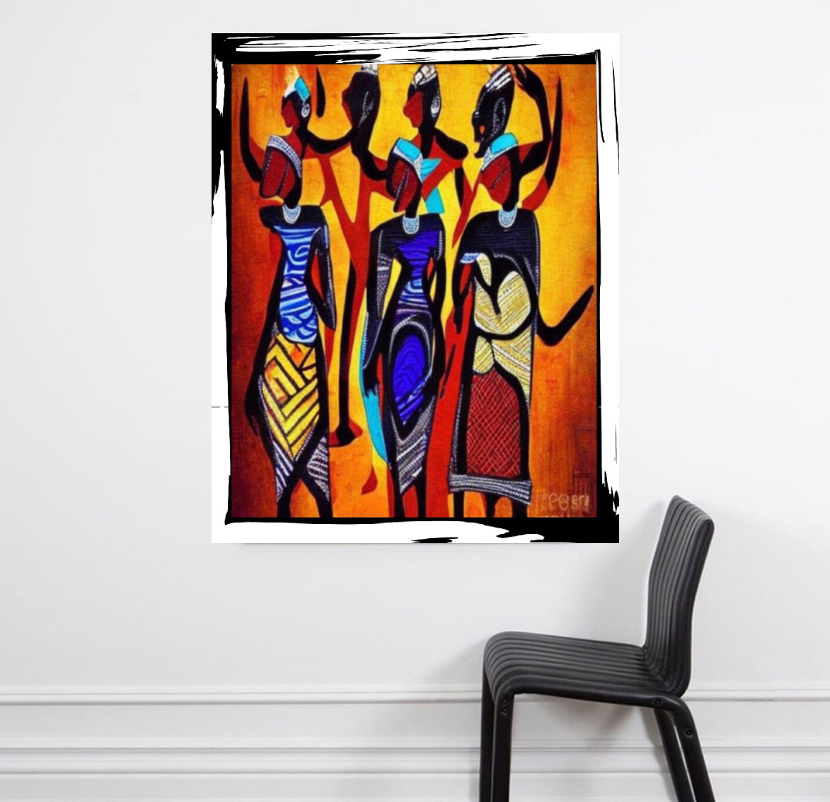 African Art Canvas Print Wall Hanging Size 60x80cm