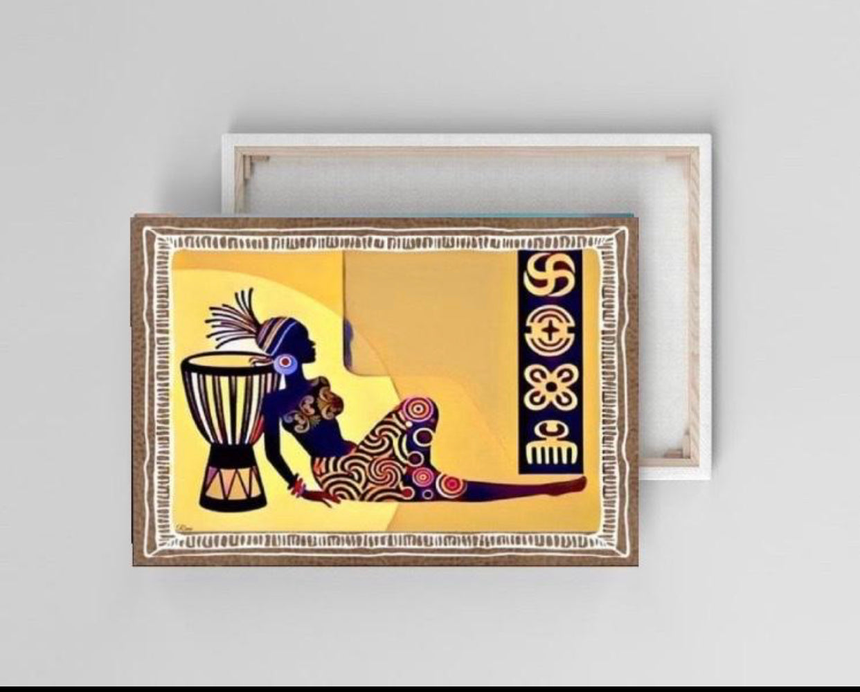 African Art Canvas Wall hanging for display ready to display Size 50x80 cm