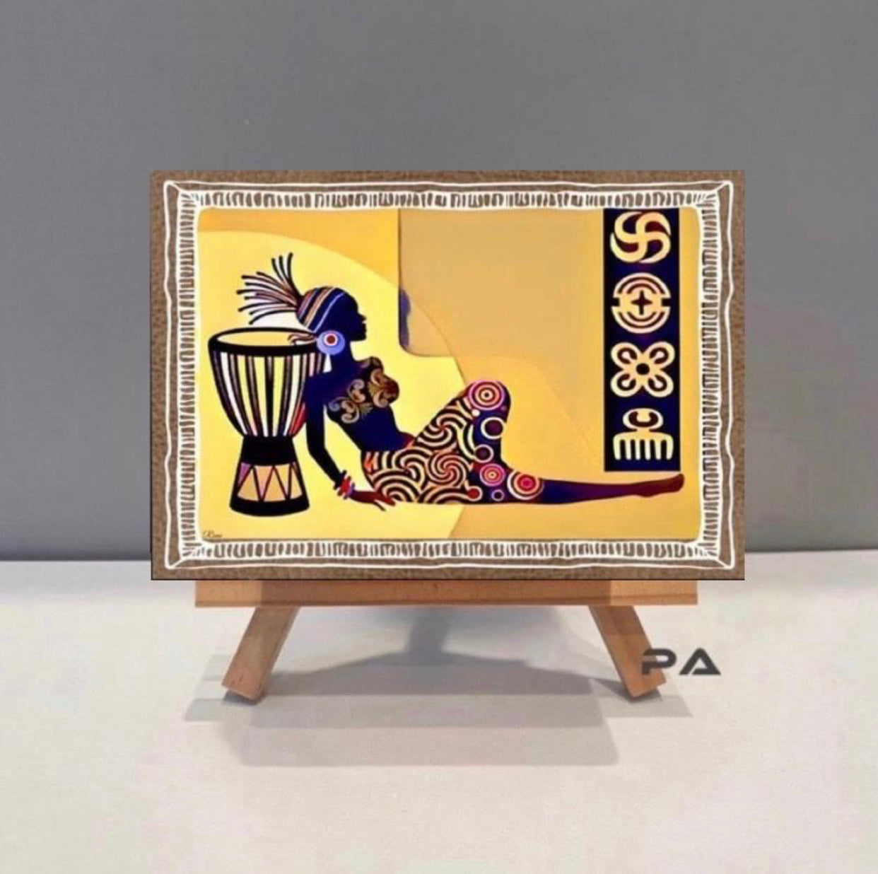 African Art Canvas Wall hanging for display ready to display Size 50x80 cm