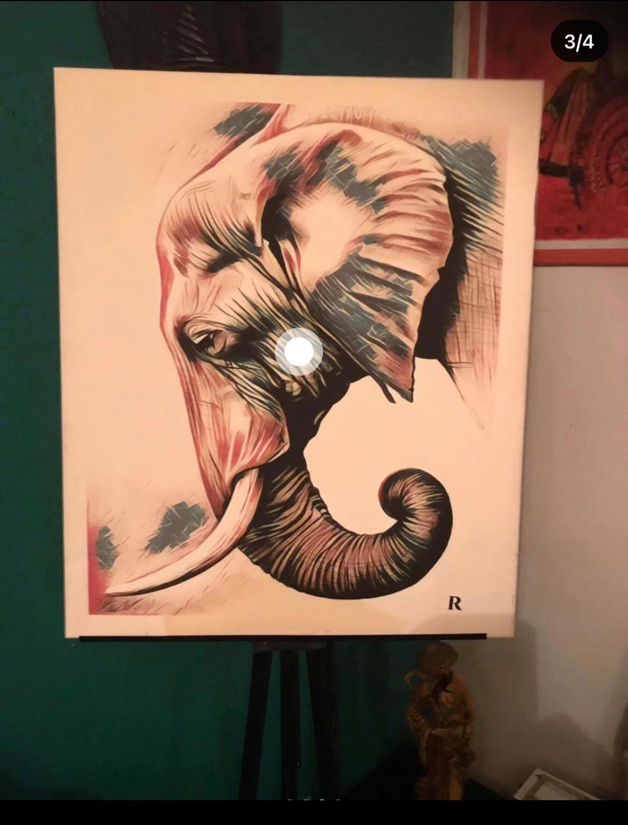 An amazing African Elephant Canvas Print Wall Hanging ready to display