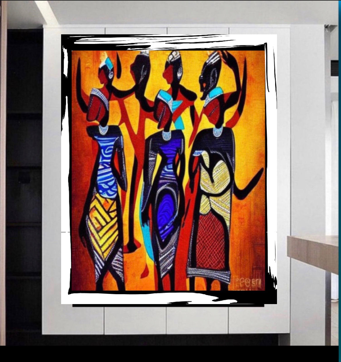 African Art Canvas Print Wall Hanging Size 60x80cm