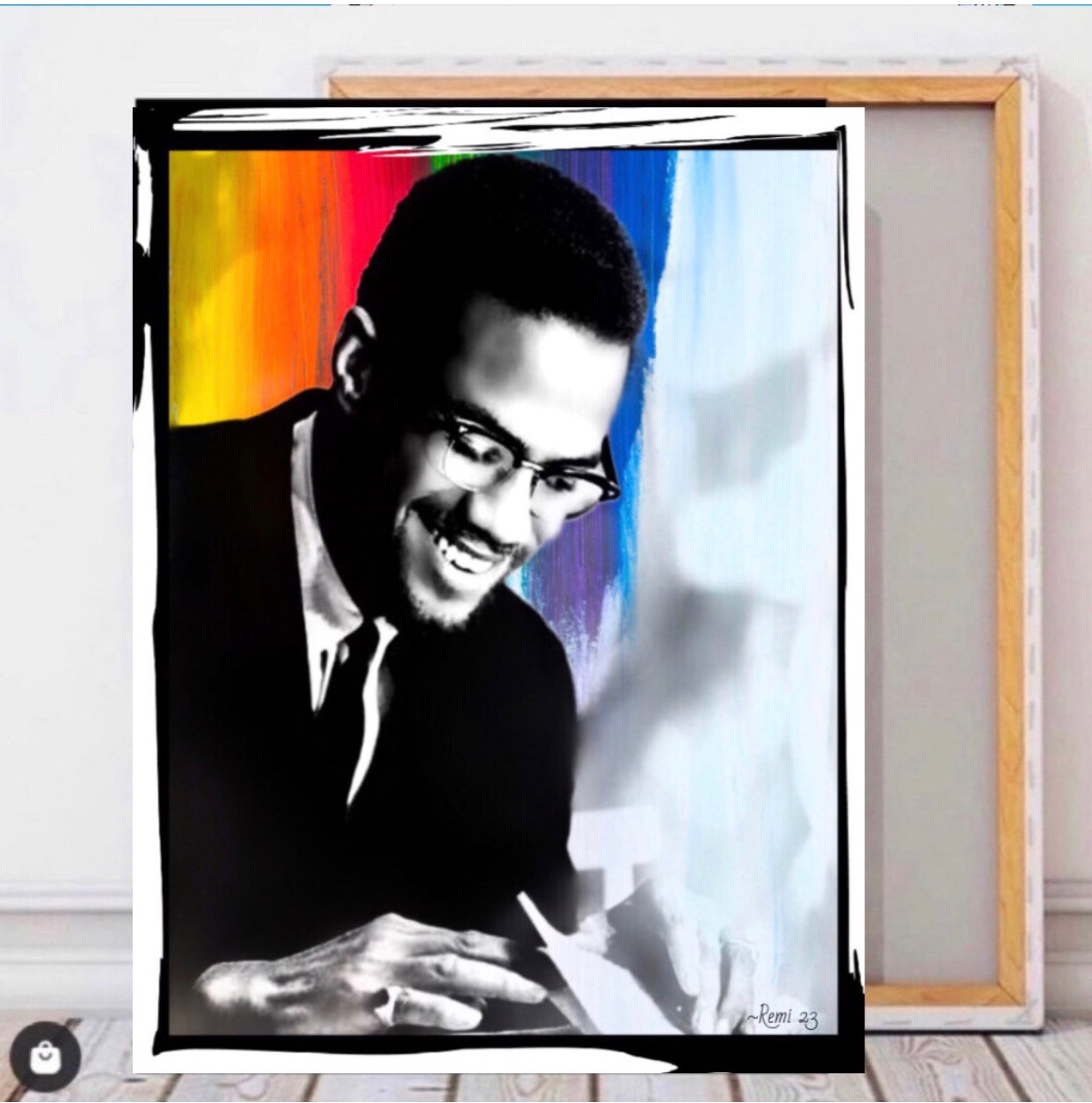 An amazing  Malcolm X canvas print wall hanging ready to display size 50x60 cm ~ Remi