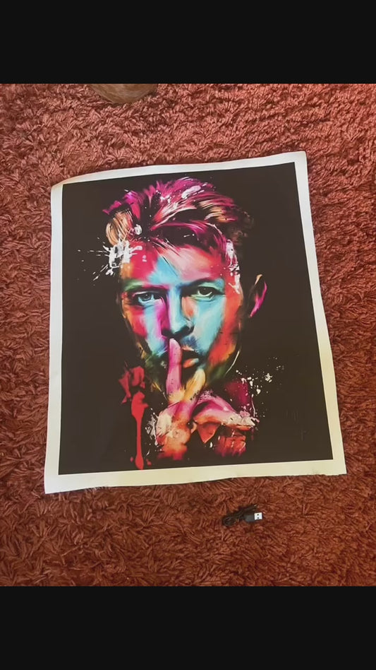 David Bowie canvas print wall hanging comes ready to display : Size 30x40 cm : By Remi Okuleye