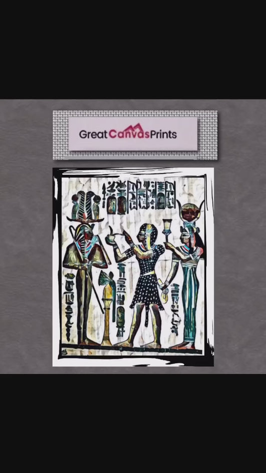 Ancient Egyptian canvas print wall hanging ready to display : 50x60cm~By Remi Okuleye