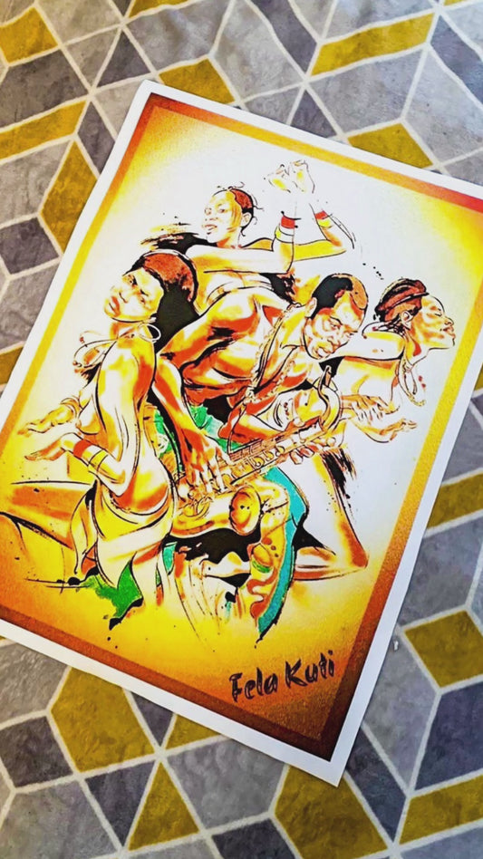 Fela Kuti canvas print wall hanging comes ready to display Size 50x60 cm