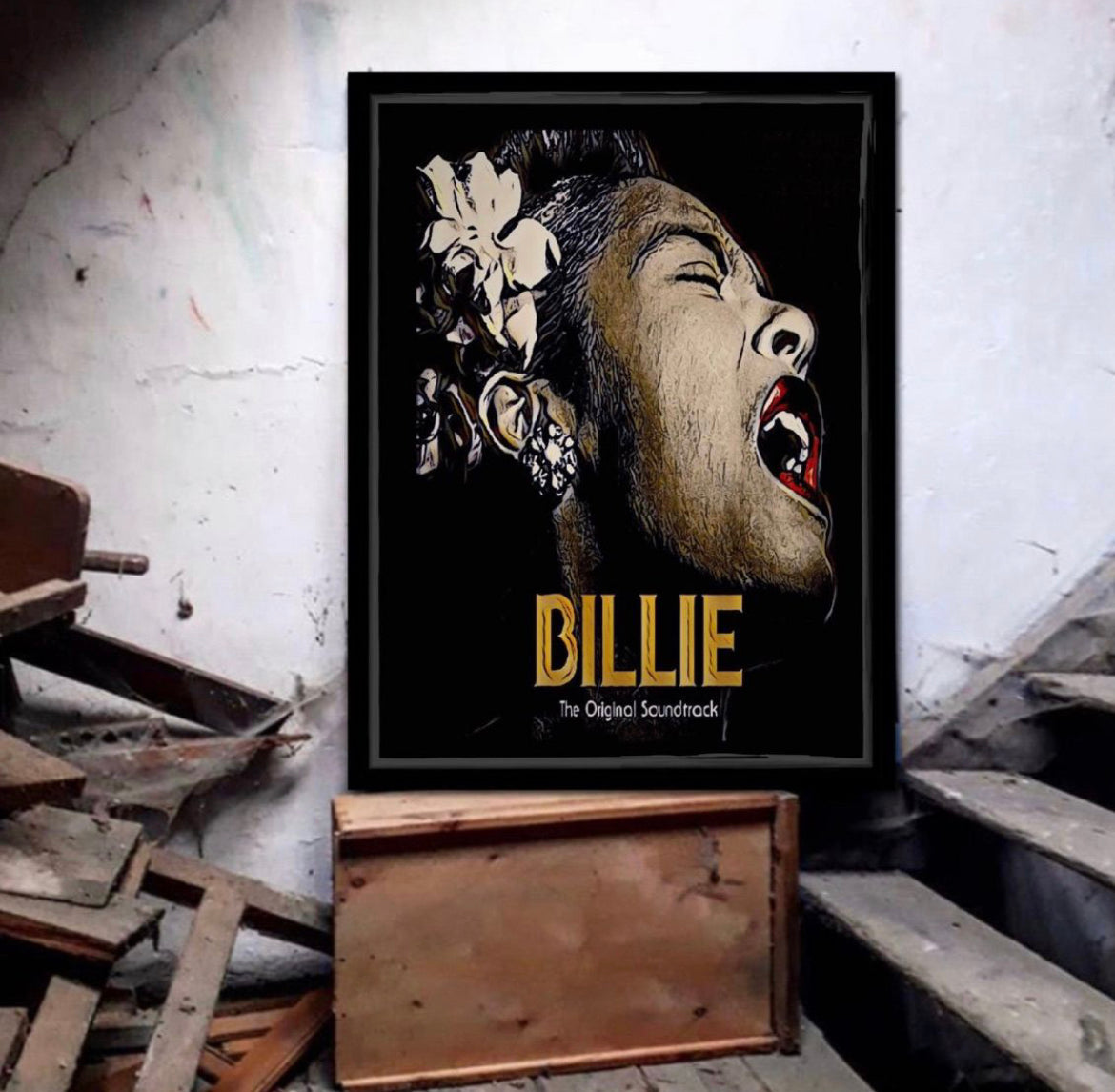 Billy Holiday canvas print wall hanging ready to display Size 50x60 cm