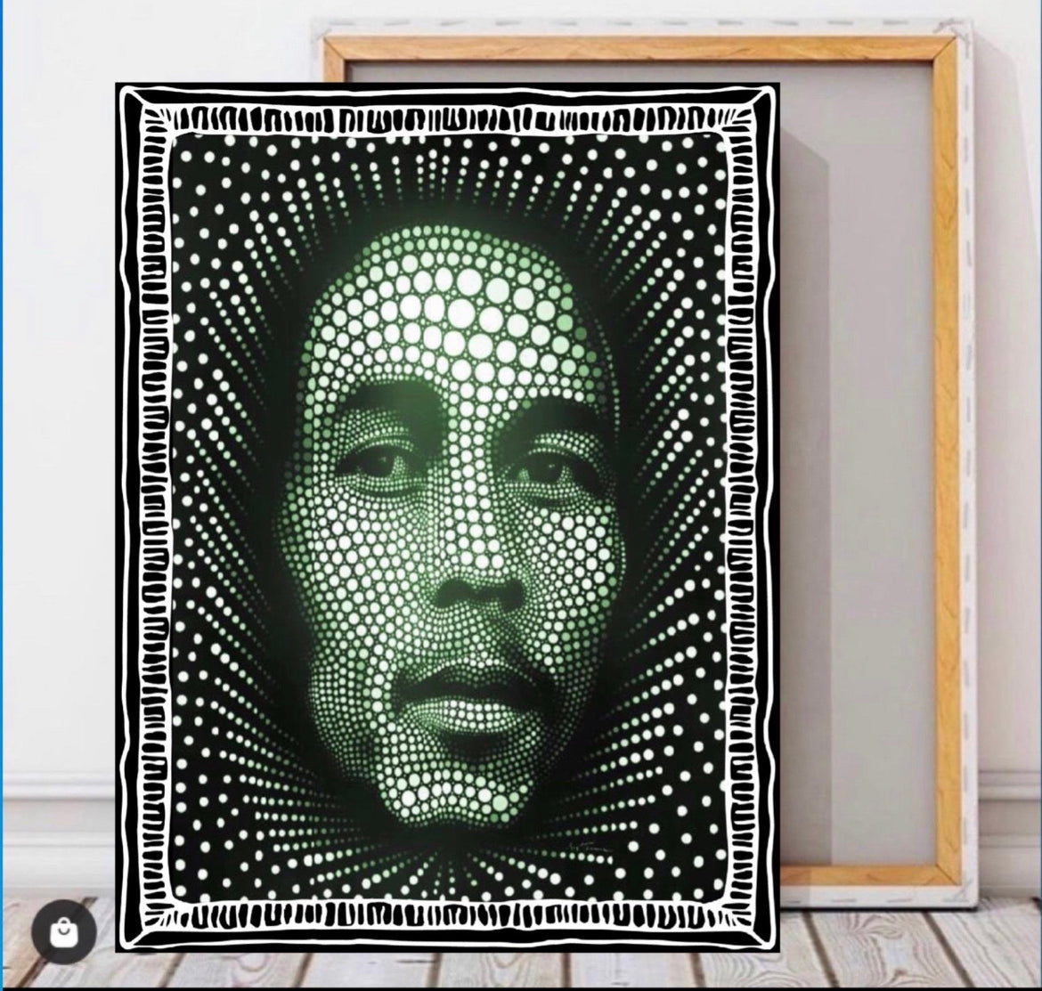 Bob Marley circles canvas print wall hanging ready to display Size 50x60 cm