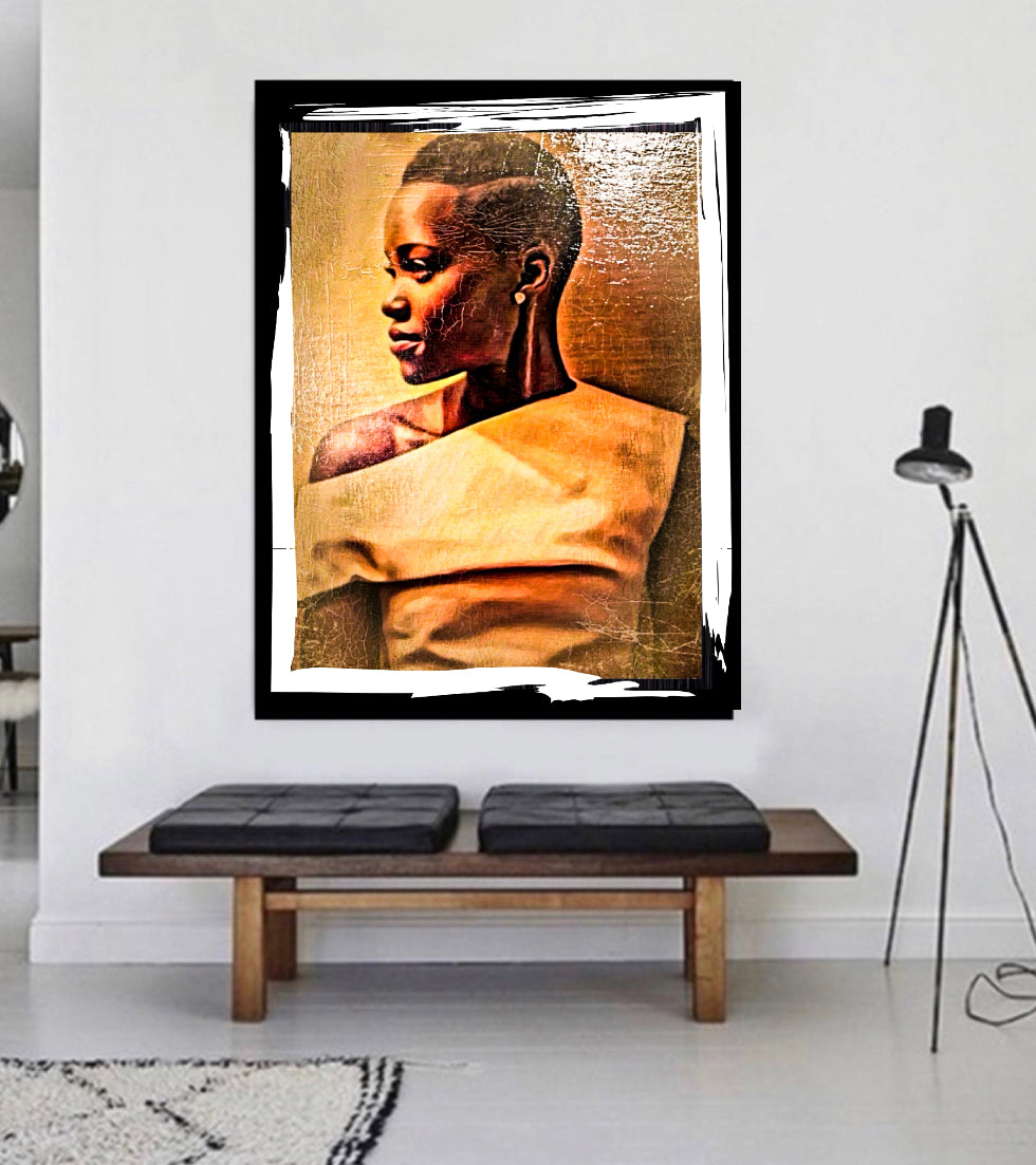 Lupita Nyong'o canvas print wall hanging~ Ready to display Size 50x60 cm