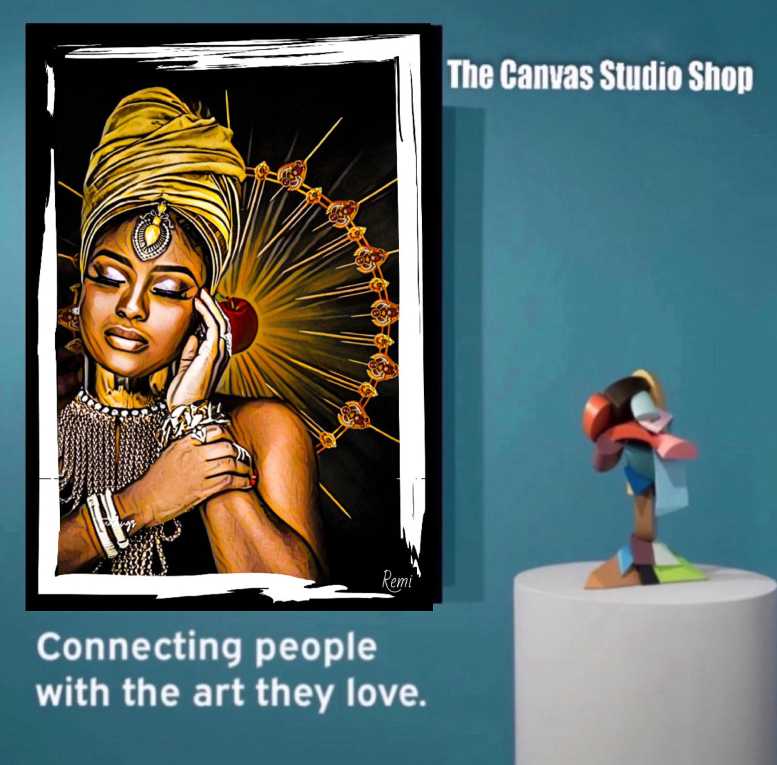 African women in headdress canvas print wall hanging comes ready to display size 50x80cm