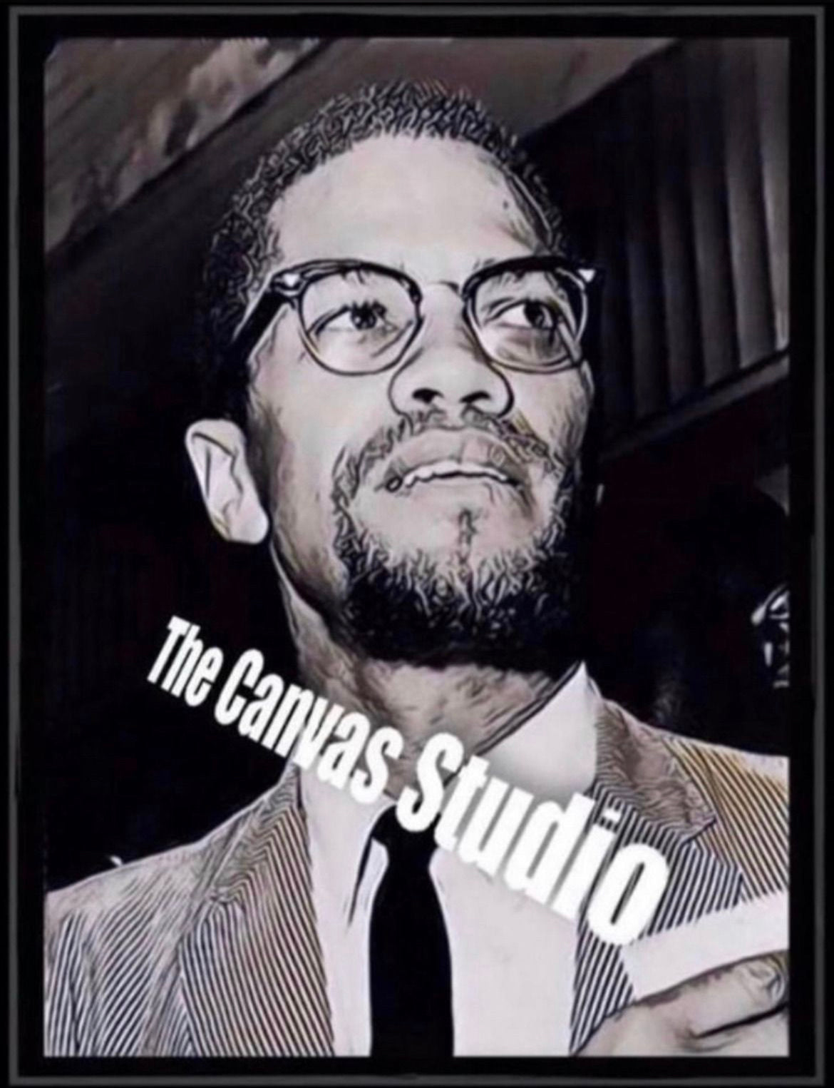 An amazing Malcolm X Portrait Canvas Print 50x60 cm ready to display ~Remi