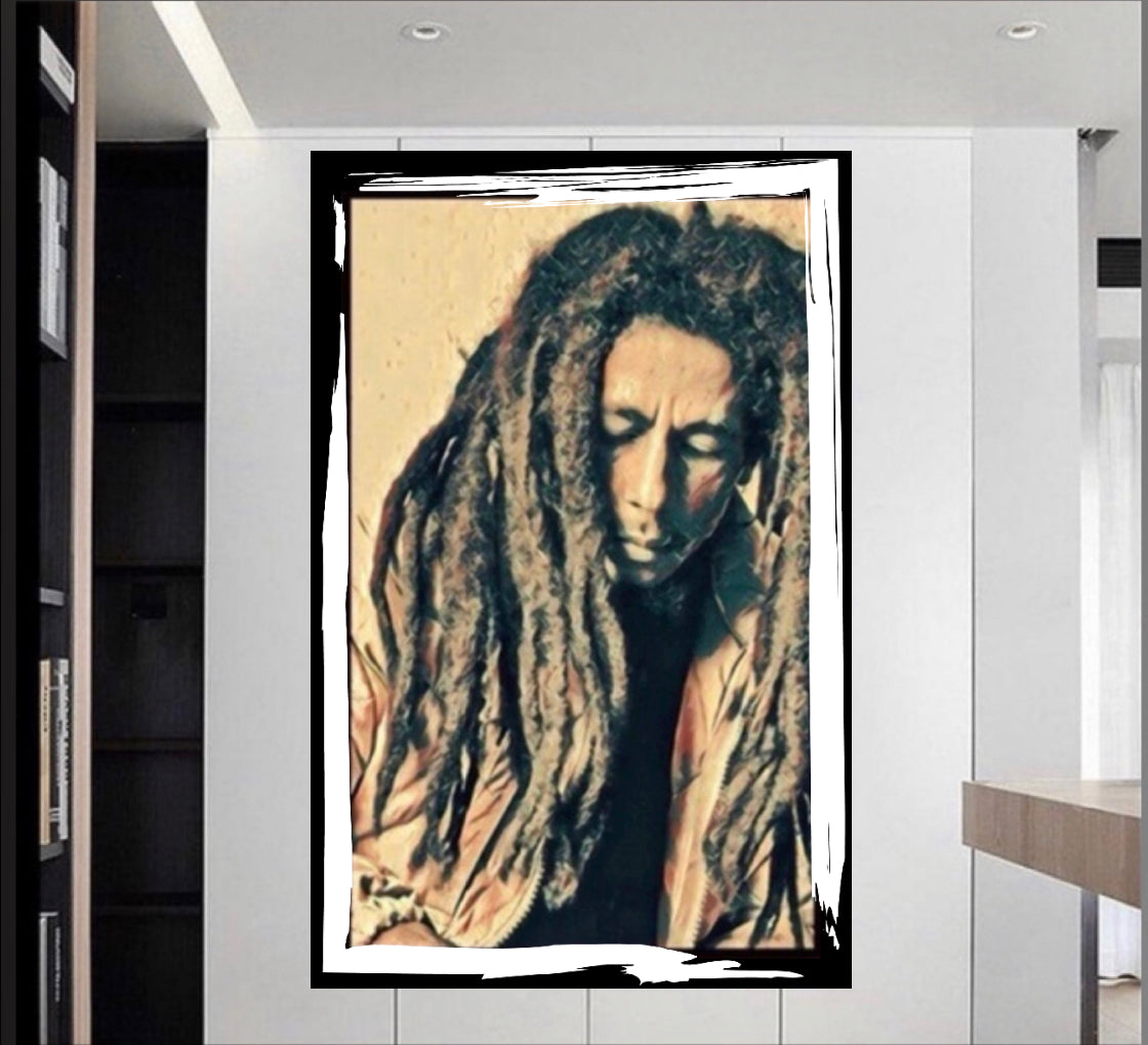 An Amazing Bob Marley Canvas Print wall hanging comes ready to display Size 50x80cm