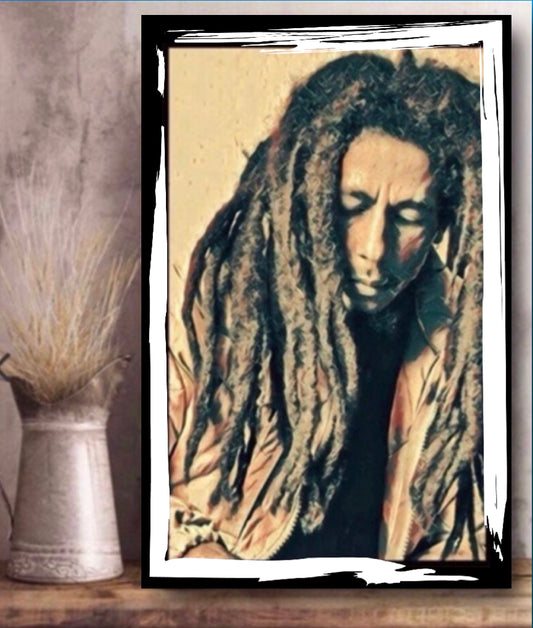 An Amazing Bob Marley Canvas Print wall hanging comes ready to display Size 50x80cm