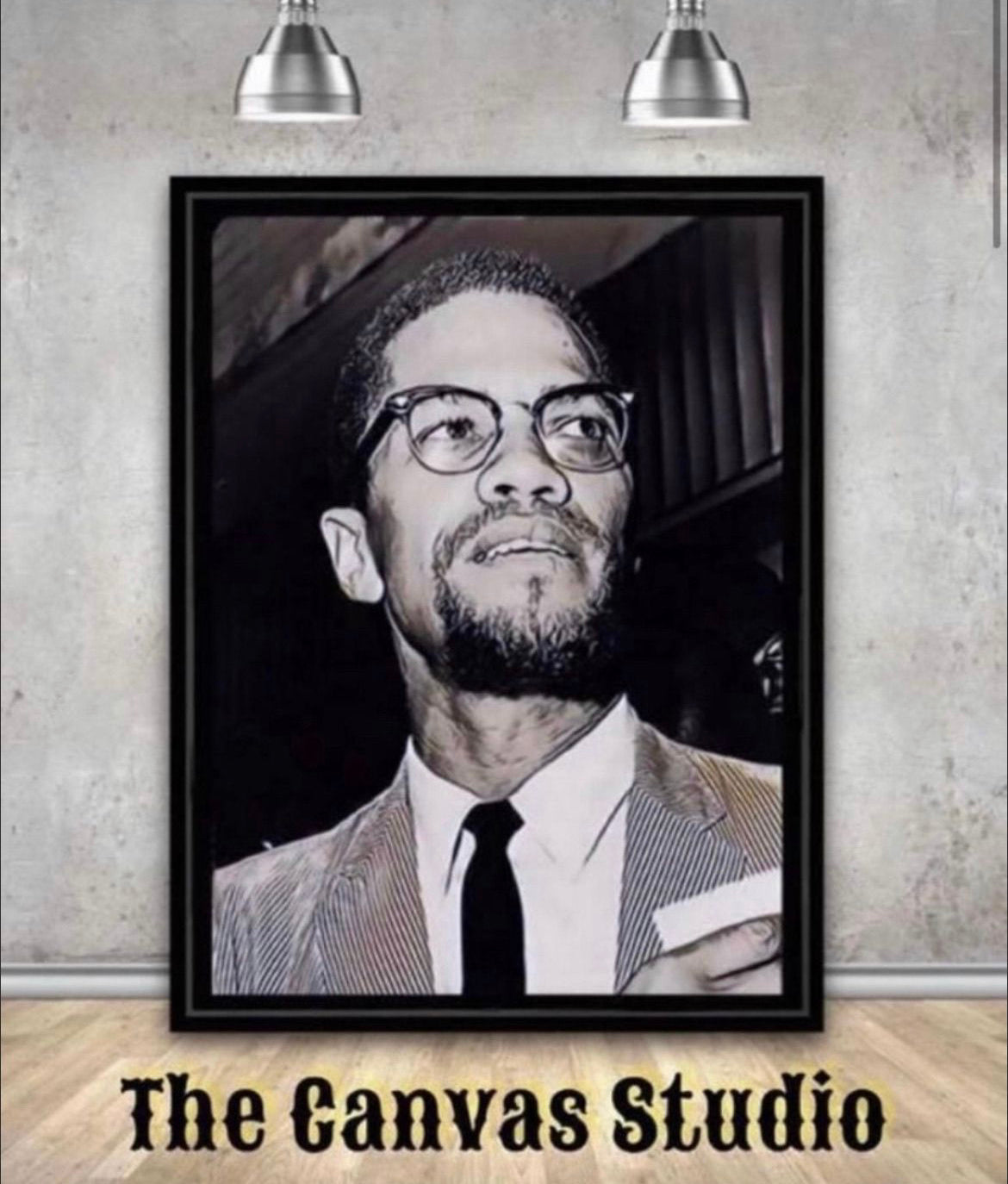 An amazing Malcolm X Portrait Canvas Print 50x60 cm ready to display ~Remi