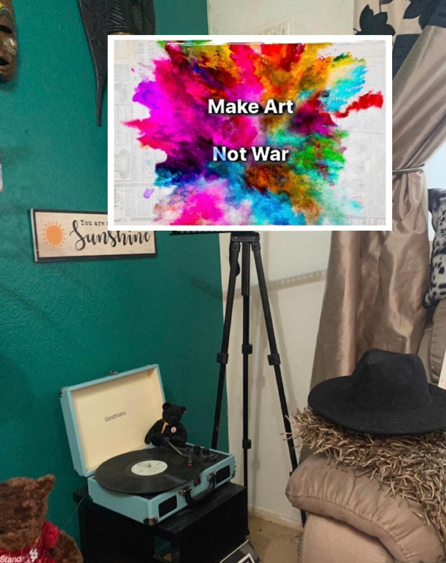 Make Art Not War Canvas Print Wall Hanging Size 60x80cm