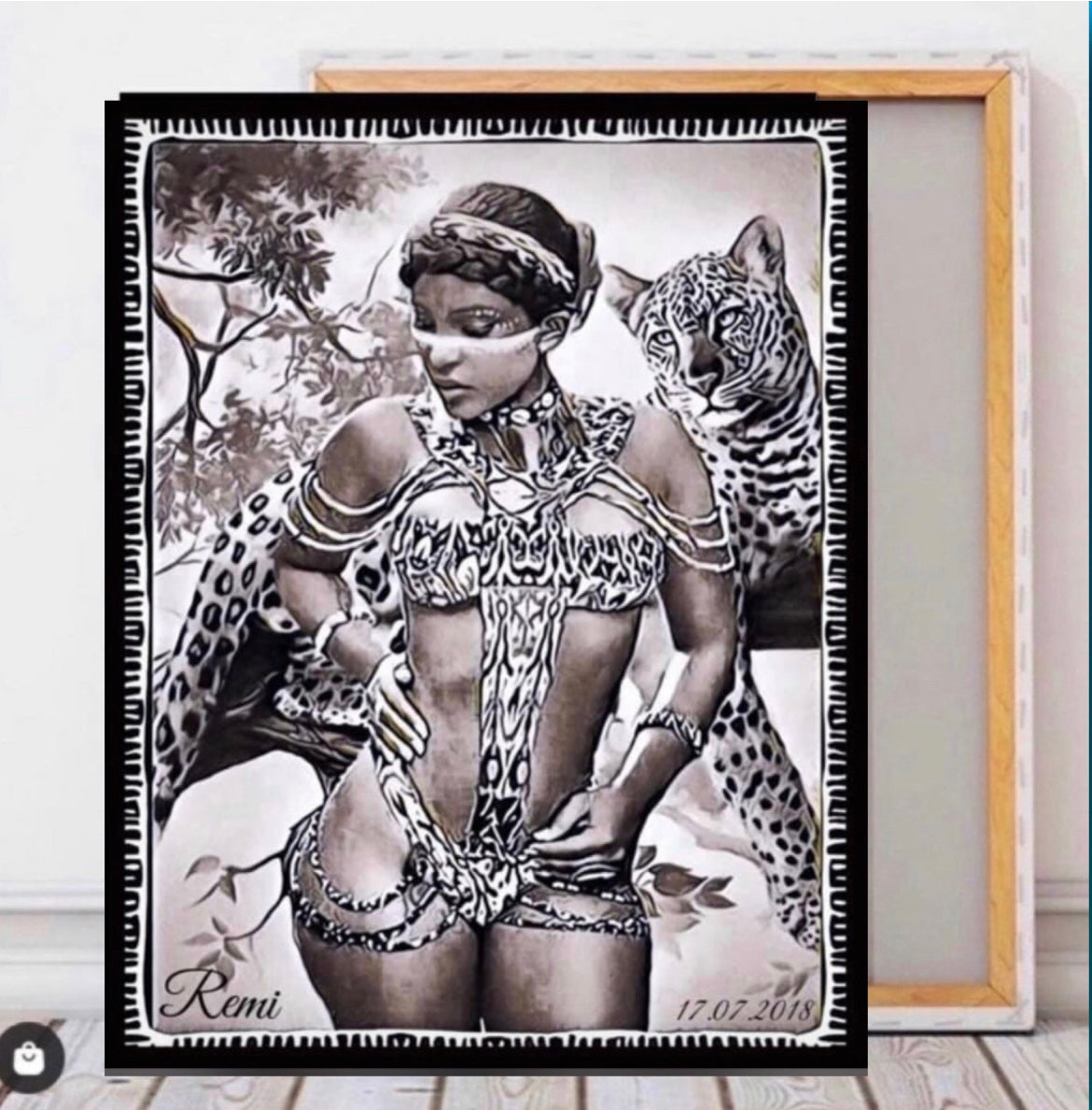 African art photo canvas print wall hanging ready to display . Size 60x80cm by Remi Okuleye