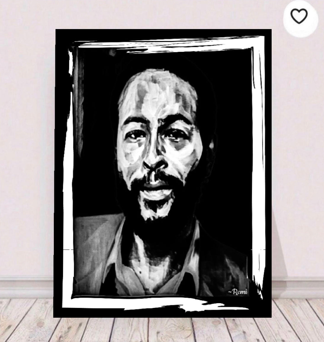 Limited Addition Black&White Marvin Gaye Canvas Print Wall Hanging ready to display Size 50x60cm