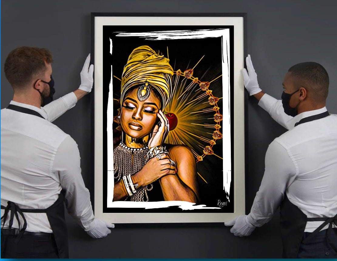 African women in headdress canvas print wall hanging comes ready to display size 50x80cm