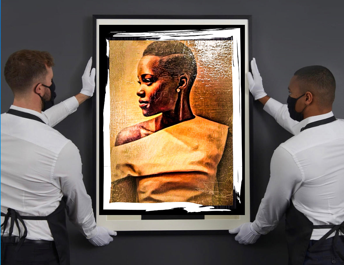 Lupita Nyong'o canvas print wall hanging~ Ready to display Size 50x60 cm