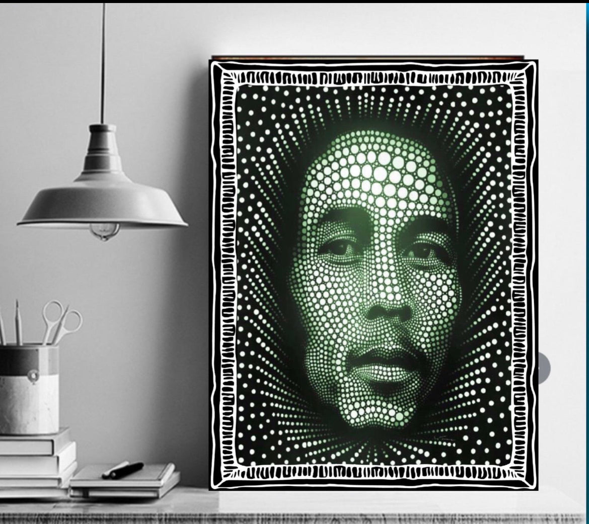 Bob Marley circles canvas print wall hanging ready to display Size 50x60 cm