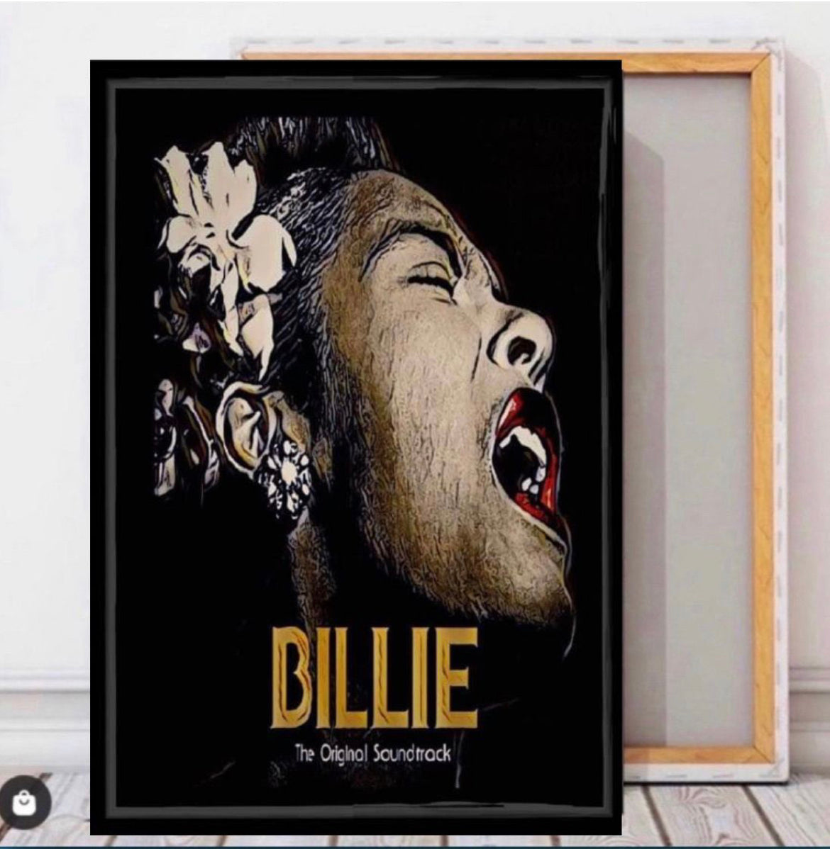 Billy Holiday canvas print wall hanging ready to display Size 50x60 cm