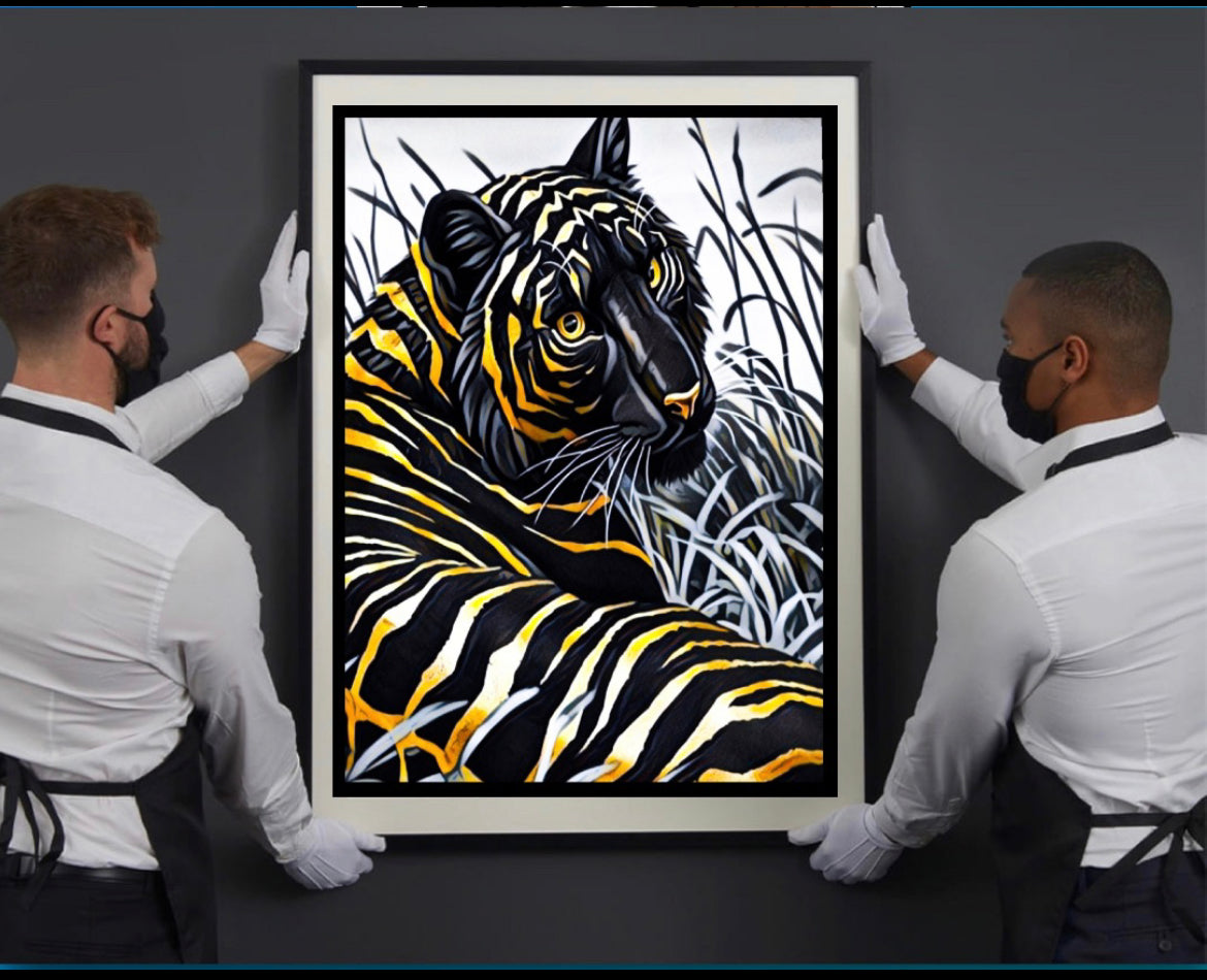 A Beautiful tiger canvas print wall hanging~By Remi Okuleye