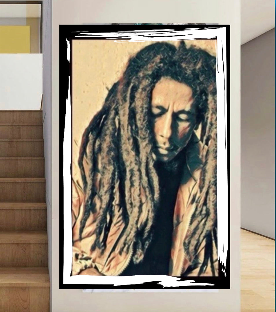 An Amazing Bob Marley Canvas Print wall hanging comes ready to display Size 50x80cm